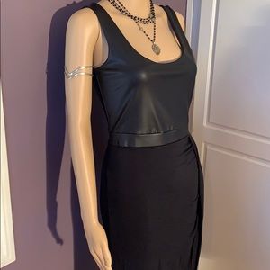 Black Faux Leather Maxi Dress